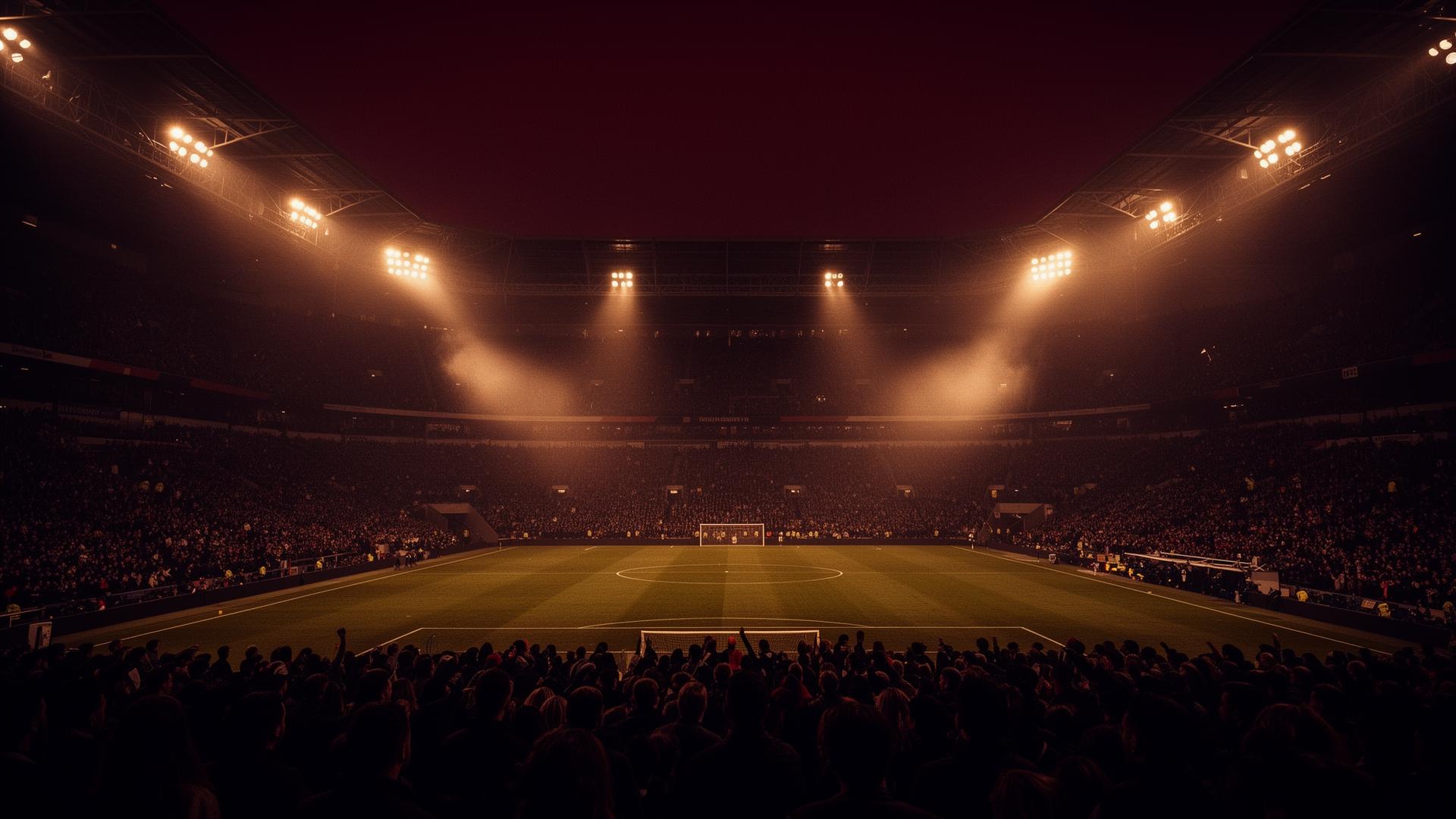 Football stadium at night